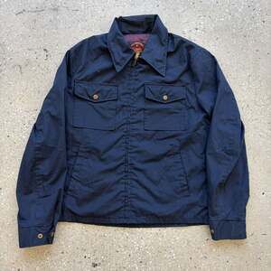 Vintage 70s Campus Navy Side Clasp Bomber Jacket